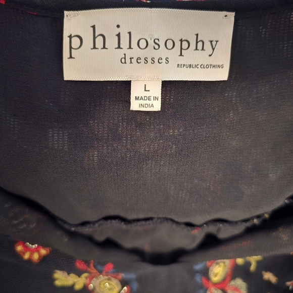 Philosophy Black Dress with Multicolor Embroidery - Picture 11 of 11